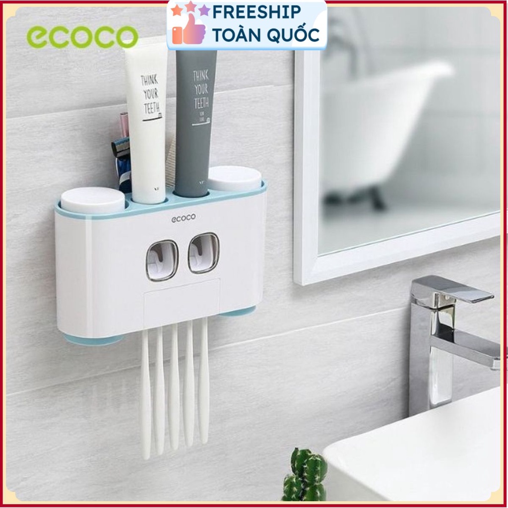 bộ nhả kem đánh răng 4 cốc eccoo nam châm hàng chính hãng . .