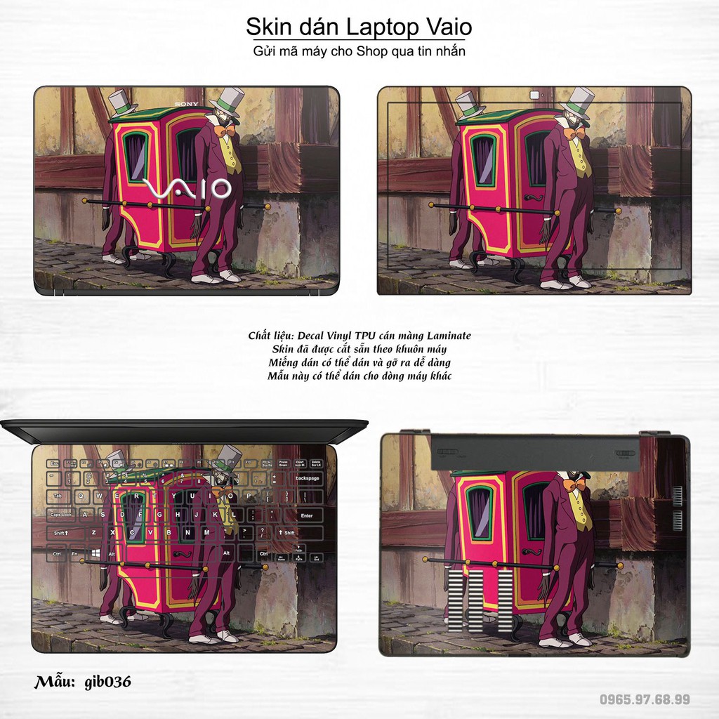 Skin dán Laptop Sony Vaio in hình Ghibli movies (inbox mã máy cho Shop)