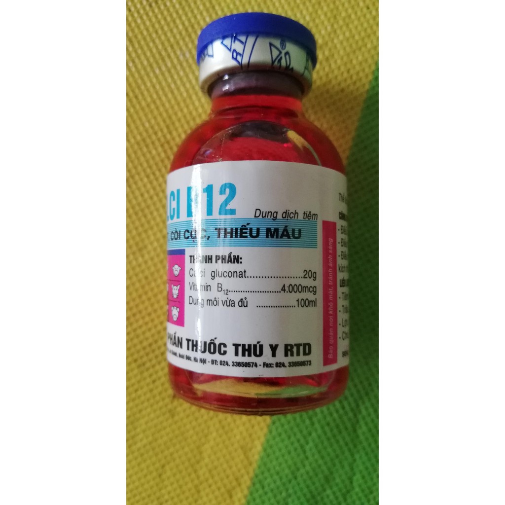 1 lọ RTD - CALCI - B12 loại 20 ml DÙNG CHO CÒI CỌC THIẾU MÁU Chó mèo, gia súc, gia cầm