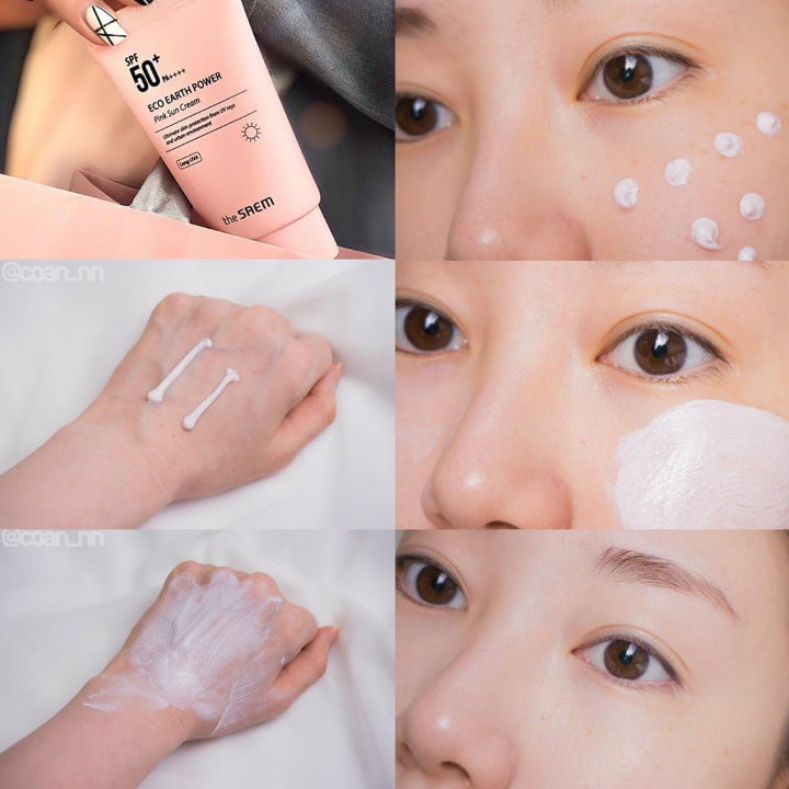 THE SAEM - Kem chống nắng Eco Earth Power Pink Sun Cream‎ SPF50+ PA++++