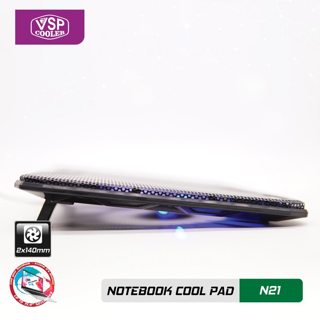 [ Siêu_Sale] Đế tản nhiệt laptop Cooler chính hãng 2 quạt to 14cm