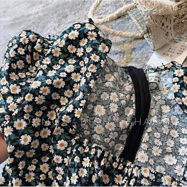[FREESHIP] JUM HOA CÚC CỔ VUÔNG BO EO SIÊU XINH