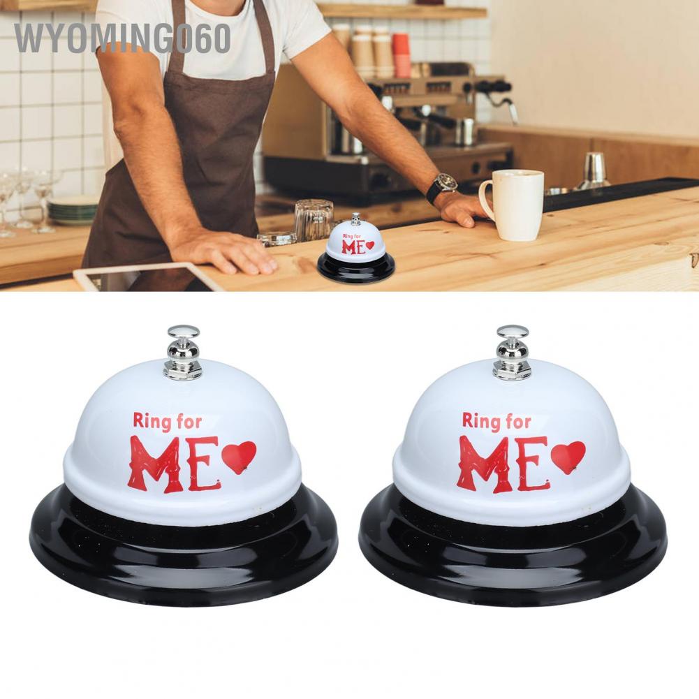 2 cái Chuông cho bữa ăn bằng thép không gỉ Tay bấm chuông Quầy thực phẩm cho quầy bar nhà hàng Sơn trắng