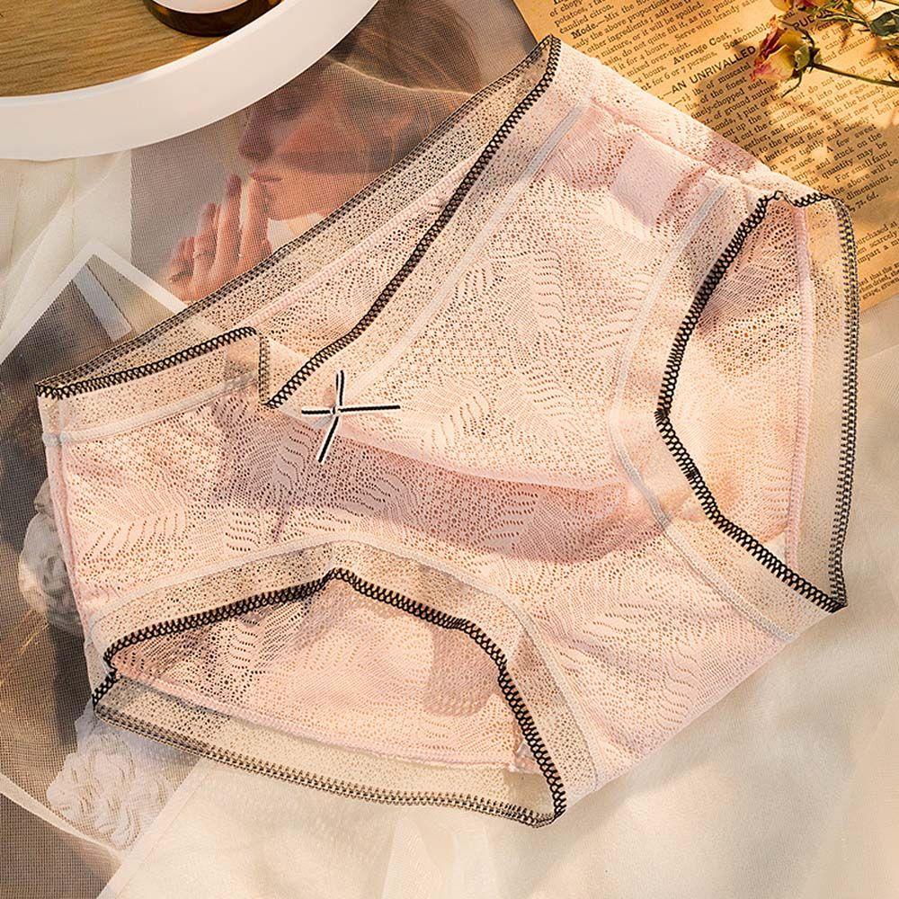 Quần Lót Cotton Phối Ren Lưới Thoáng Khí Ngọt Ngào Quyến Rũ Cho Nữ
