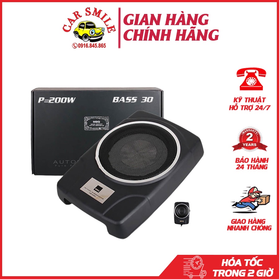 Loa Sub Smile Car - Loa Sub Loa Siêu Trầm Ô TÔ Thông Dung MBQ 10E Cho Xe 5-7 Chỗ