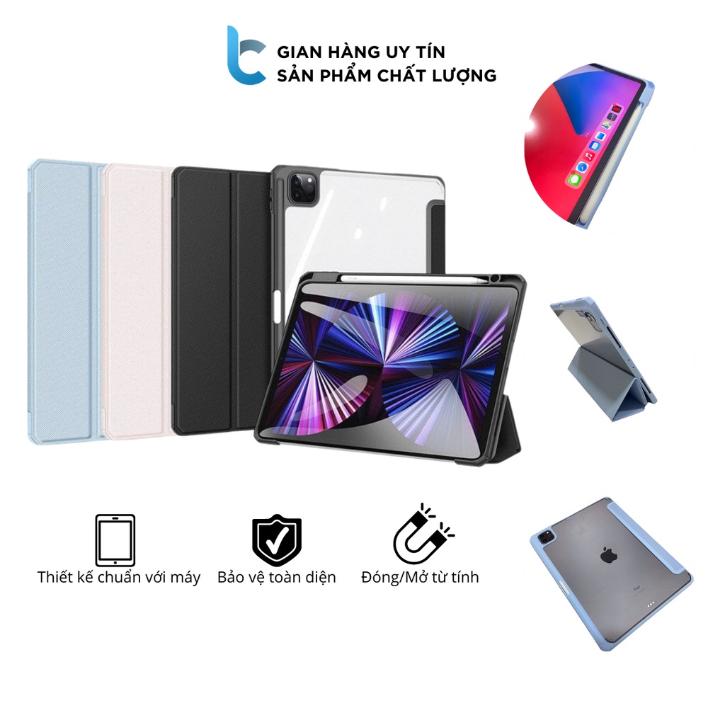 Ốp Lưng/Bao Da/Case IPAD Mặt Lưng Trong Dux Ducis Toby Series Có Khay Đựng Bút Cho IPAD Mini 6, Air 4, Pro 11 inch
