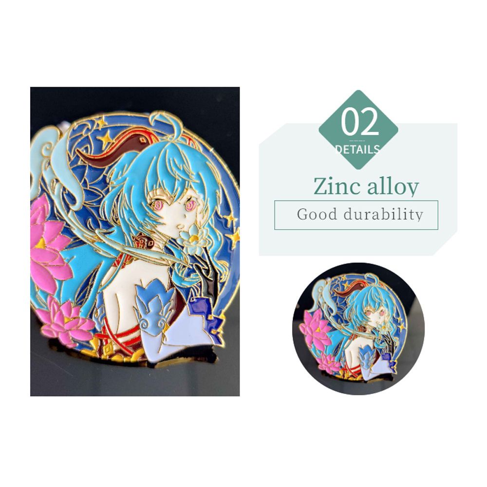 LANFY Jewelry Gift Metal Badge Souvenir Brooch Pins Genshin Impact Brooch Anime Keqing Cosplay Gift Xiao Collection Venti Lapel Pin