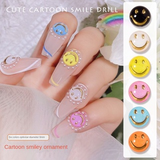 8 CÁI 3D Cartoon Smiley Nail Art Phụ kiện / Hình dán Phụ kiện Người nổi tiếng trên Internet