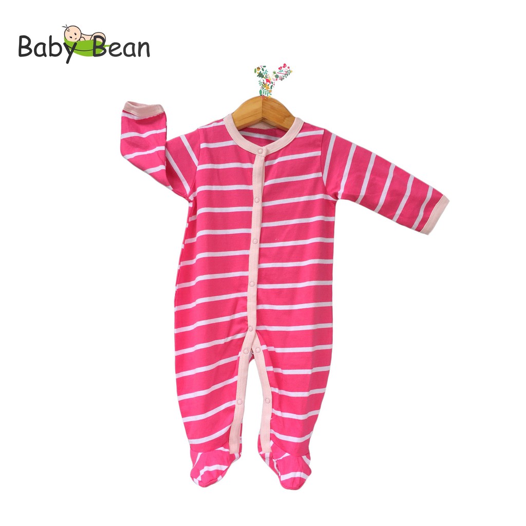 1 Bộ Bodysuit Thun Cotton Dài Liền Tất Bé Sơ Sinh Gái BabyBean (MẪU NGẪU NHIÊN)