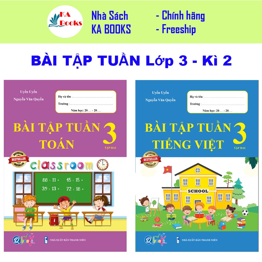 Sách - Combo Bài Tập Tuần Toán và Tiếng Việt 3 - Tập 2