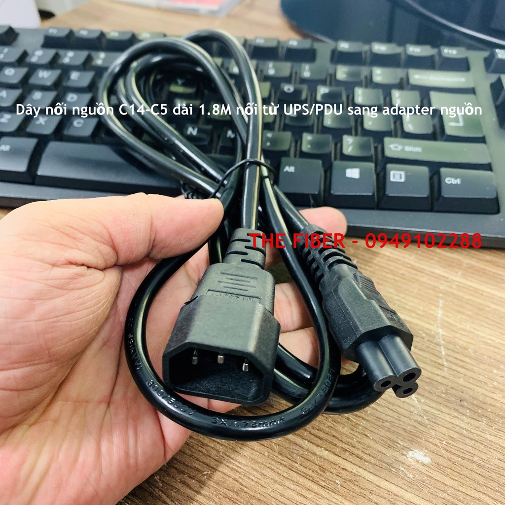 Dây nối nguồn C14-C5 dài 1.8M nối từ UPS/PDU sang adapter nguồn