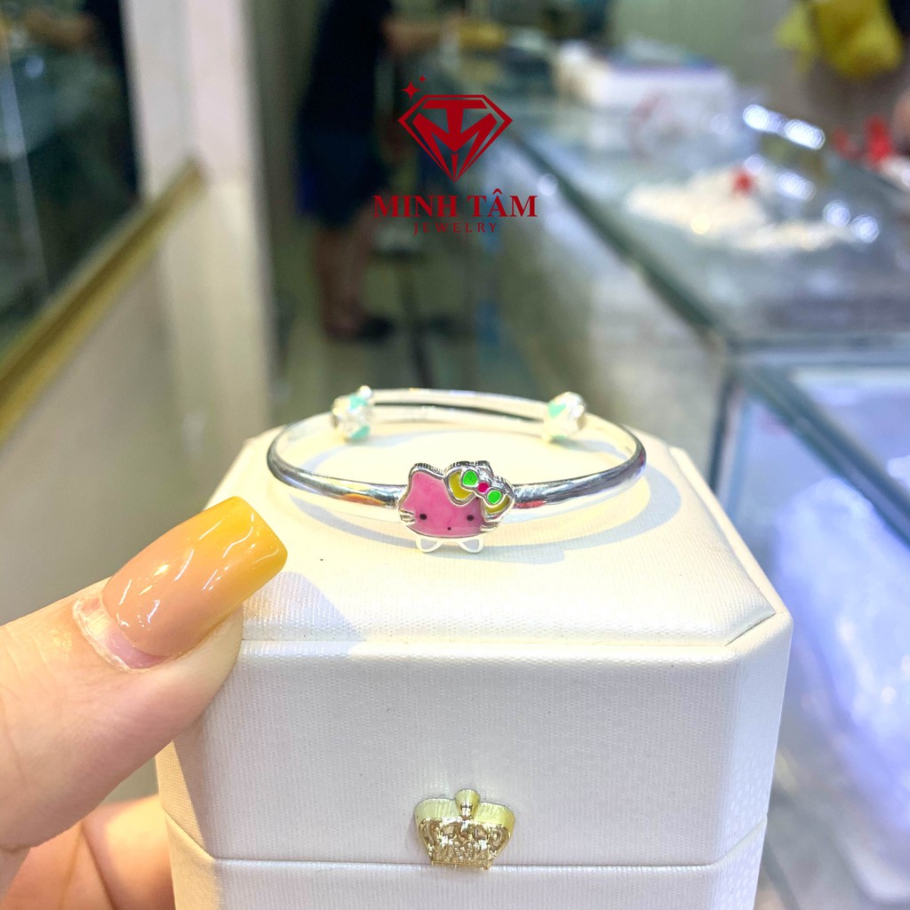 Vòng bạc cho bé Minh Tâm Jewelry, Vòng bạc Hello Kitty bạc S999 cho bé