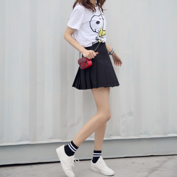 Chân váy xếp ly năng động thời trang phong cách Hàn Quốc xinh xắn cho nữ
