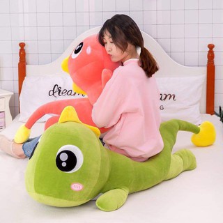 Gấu Bông Khủng Long Mắt Lồi To 1m6, Thú Nhồi Bông Thằn Lằn Đuôi Tim Cute Vải Miniso Siêu Mịn Nhồi Gòn Căng