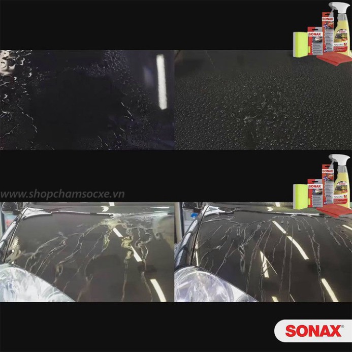 Sản Phẩm Chai xịt đánh bóng sơn ướt ô tô, xe máy Sonax Highspeed Wax 288200: Thành phần Nhũ sáp, silicon, nước