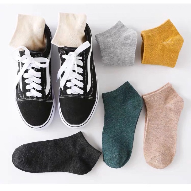 [ SIÊU RẺ ] Tất Nam/Nữ Cotton trơn nhiều màu, thoáng mát ,khử mùi hôi chân