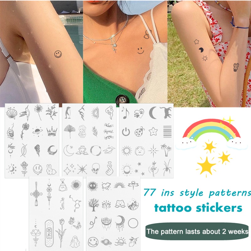 Miếng Dán Hình Xăm Nước Ép Đơn Giản Thời Trang Dùng 1 Lần Chống Nước