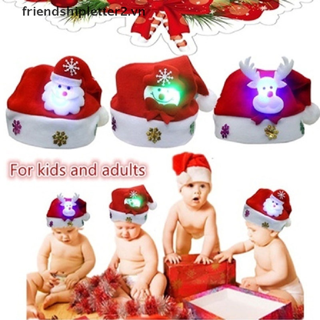 Mũ Giáng Sinh Có Đèn LED 2Vn Hình Ông Già Noel / Người Tuyết / Tuần