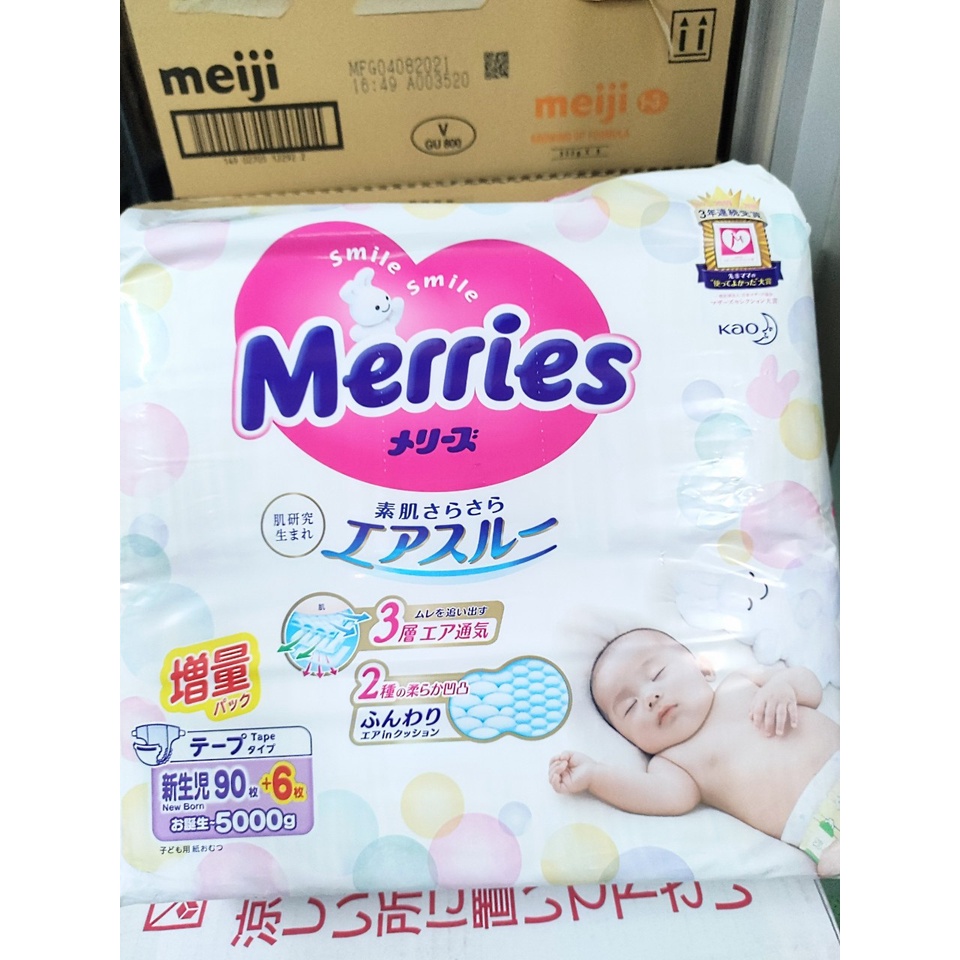 [CỘNG MIẾNG] Tả Bỉm Dán / Quần Merries Nội Địa Nhật Size NB90+6/S82+6/M64+4/L58+4/L44+6/M58+6/L44+6/XL38+6/XXL26+2