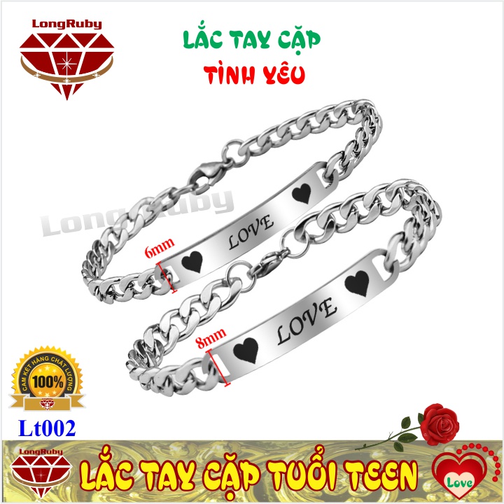 VÒNG TAY ĐÔI DỄ THƯƠNG KHÔNG ĐEN | LẮC CẶP INOX Chữ I LOVE CK, I LOVE VK