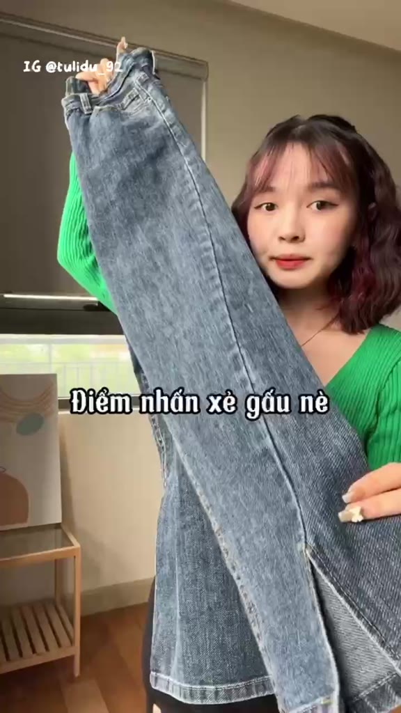 Quần Jean Ống Đứng TULIDU Xẻ Gấu Giữa Thời Trang Chất Cotton Co Giãn Mềm Mịn | BigBuy360 - bigbuy360.vn