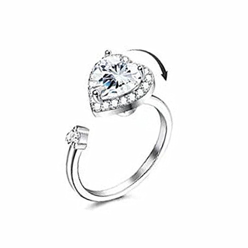 Nhẫn Hình Trái Tim Có Thể Điều Chỉnh Kích Cỡ Dành Cho Nữ