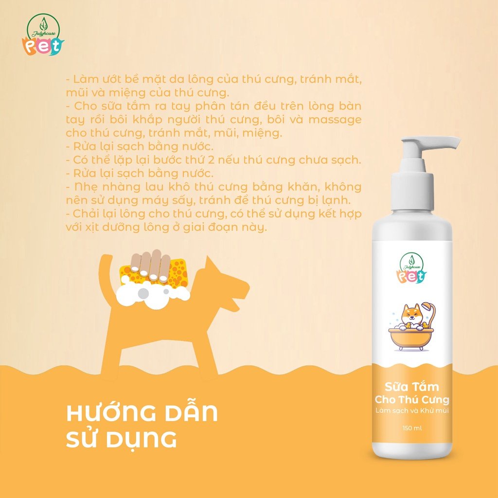 Sữa tắm thú cưng 150ml/500ml hương Ronin hương thơm ấm áp thơm mát khử mùi hôi
