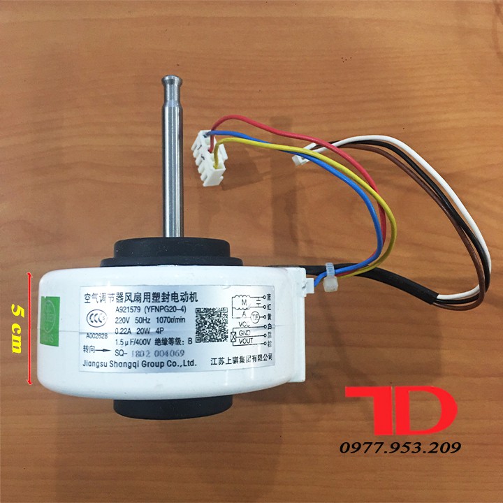 Mô tơ quạt dàn lạnh điều hòa 20W 6 dây trục dài có xung