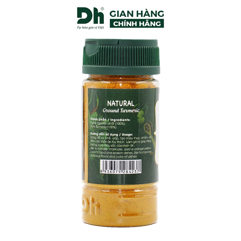 Bột nghệ nguyên chất Natural DH Foods chế biến thực phẩm 40gr - DHGVT55