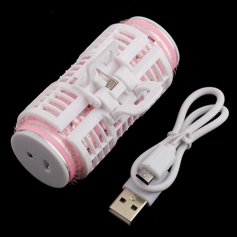 Kẹp Uốn Tóc Hai Đầu Sạc USB Màu Hồng Dùng Tại Nhà / Salon