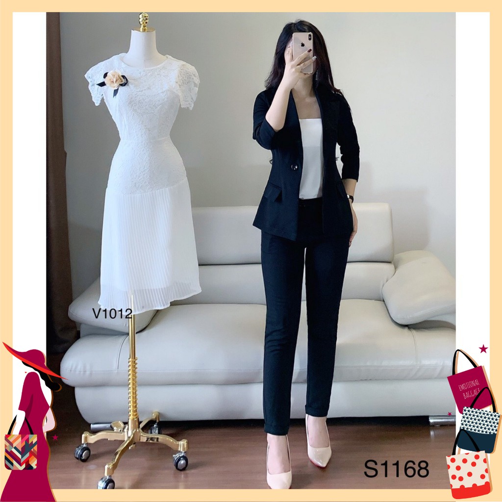 🌟 Bộ Vest Đen Công Sở S1168 Ảnh Thật | Thời Trang Vui Vẻ