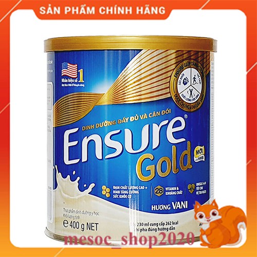 (Sỉ 1 thùng) Sữa Bột Abbott Ensure Gold HMB Hương Vani Hộp 400g