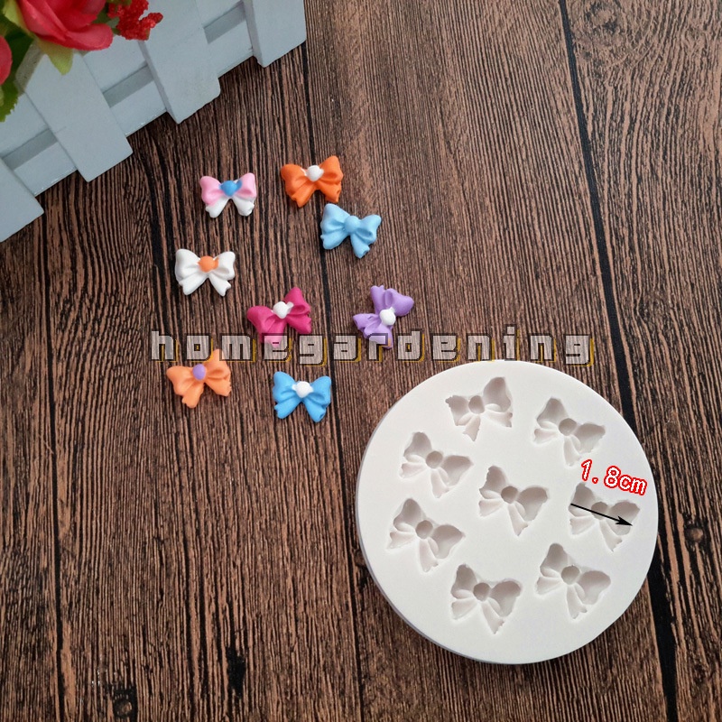 Khuôn Silicone Nhấn Bánh &amp; Socola Hình Nơ Ruy Băng