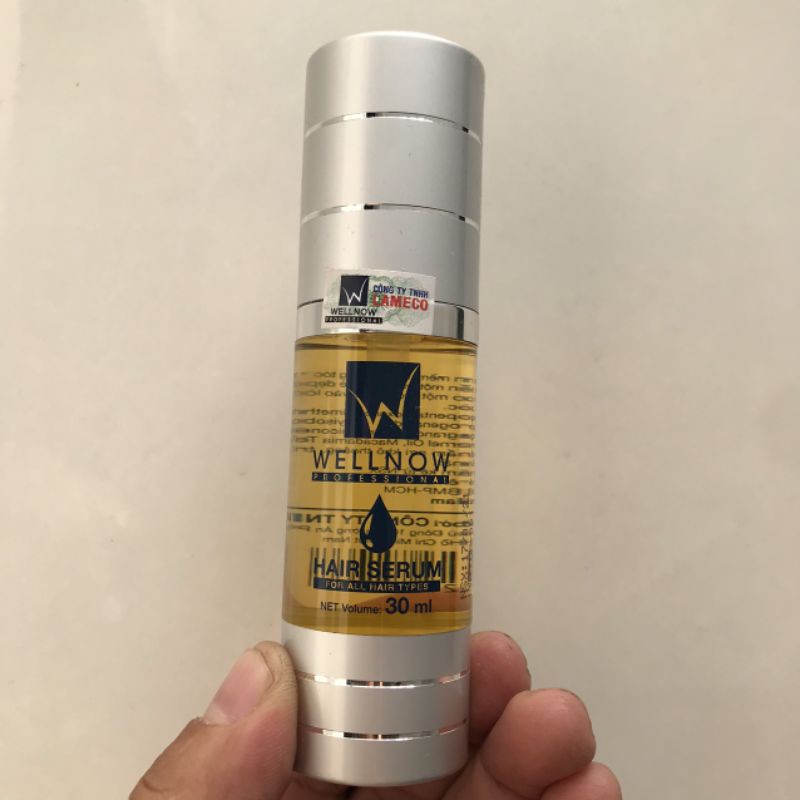 Chính Hãng][Siêu Rẻ]Tinh dầu giữ nếp tóc uốn siêu mềm mượt, sáng bóng Wellnow 30ml