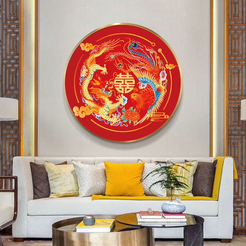 Chỉ cotton 11ct Thêu Tranh Chữ Thập Hình Rồng Và Phượng Hoàng Cỡ Lớn diy Làm Thủ Công Phòng Cưới