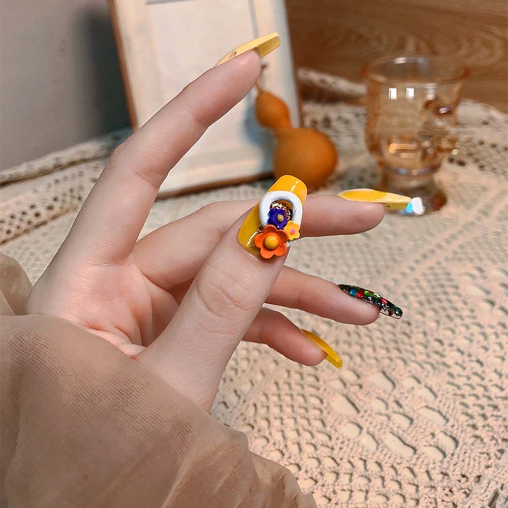 [Hàng mới về] Hộp phụ kiện trang trí móng tay nghệ thuật hình bông hoa 3D nhiều màu sắc