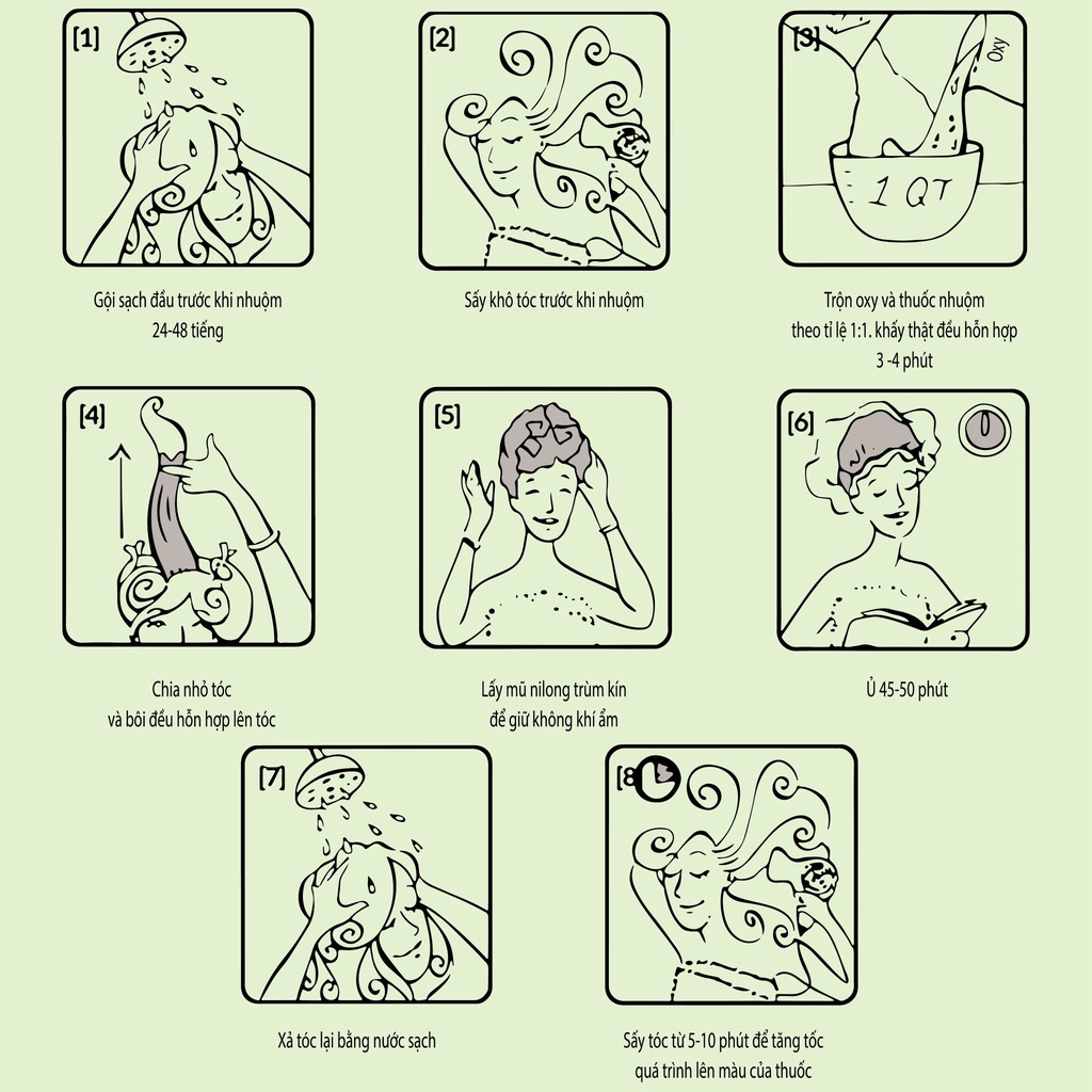 Thuốc nhuộm tóc màu VÀNG HOA CÚC kèm oxy trợ nhuộm