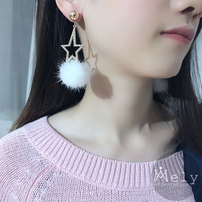 BÔNG TAI CỤC BÔNG TRẮNG - MELY 851