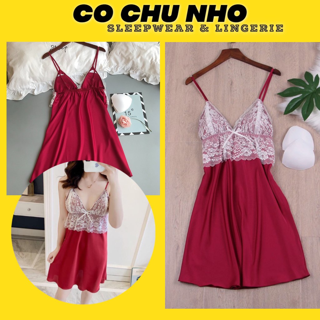 [LL 525] Váy ngủ sexy Vải Satin - Đàm ngủ hai dây quyến rũ - Đầm mặc nhà đẹp - Cô chủ nhỏ chuyên sỉ