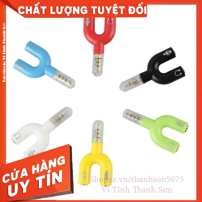 [Mã TH10KD20  hoàn đến10K xu] Jack chia Audio 3.5 ra Mic và Loa -OTG3 - Vi Tính Thanh Sơn