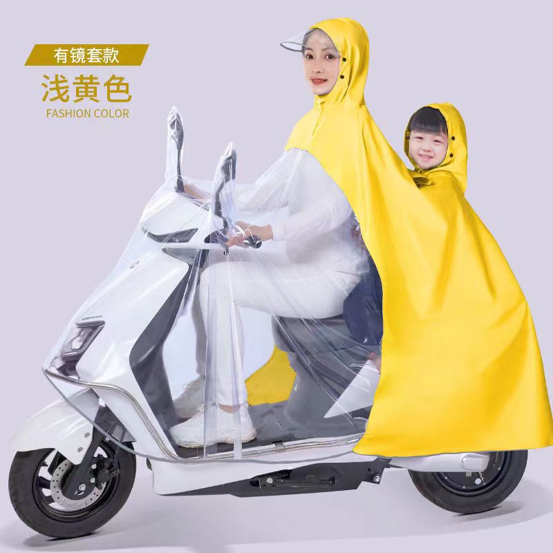 Áo Mưa Một Mảnh Trong Suốt Chống Gió Dành Cho Mẹ Và Bé