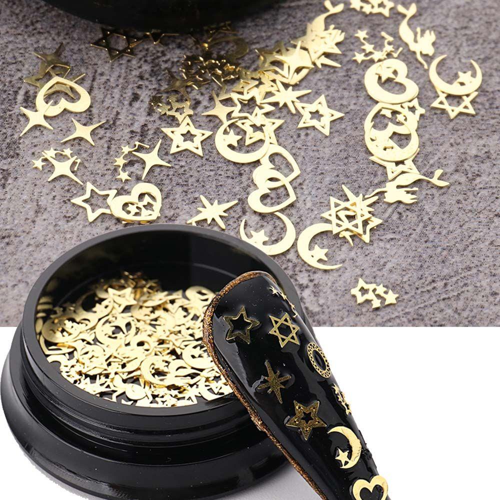 Phụ Kiện Đinh Tán Hình Hoa Lá / Vương Miện / Tháp Thời Trang Trang Trí Móng Tay DIY