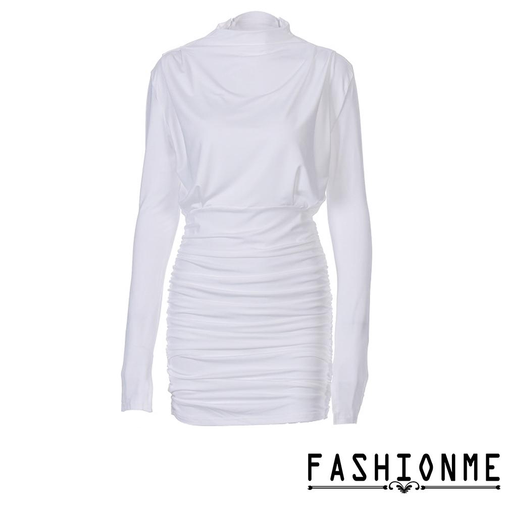 Đầm Tay Dài Cổ Lọ Thiết Kế Màu Trơn Thanh Lịch | BigBuy360 - bigbuy360.vn