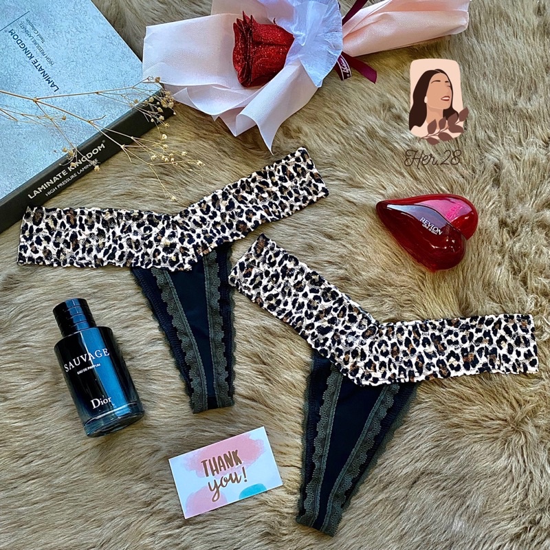 Quần Lót Lọt Khe Da Beo Sexy Viền Ren Cho Nữ