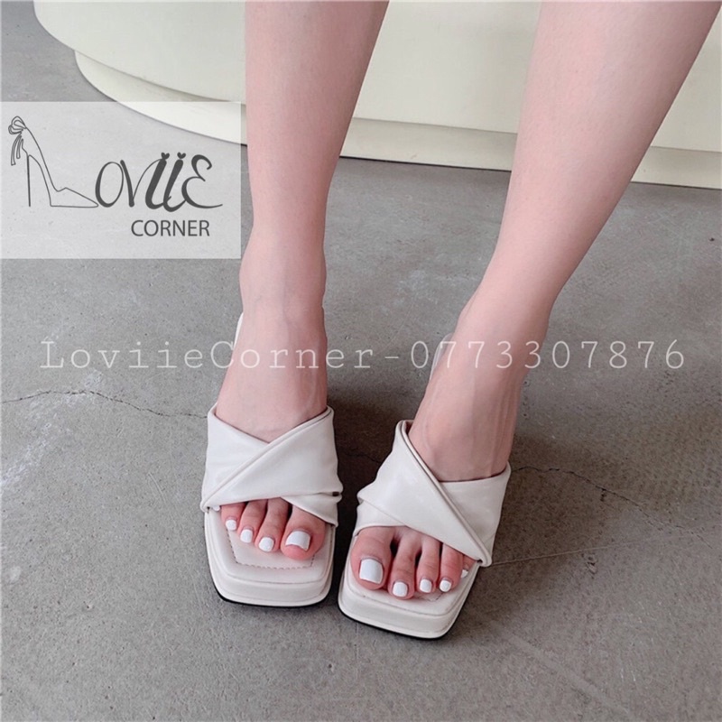 DÉP XUỒNG ULZZANG THỜI TRANG LOVIIE CORNER - DÉP NỮ ĐẾ BÁNH MÌ CAO 5 PHÂN DA MỀM D211014