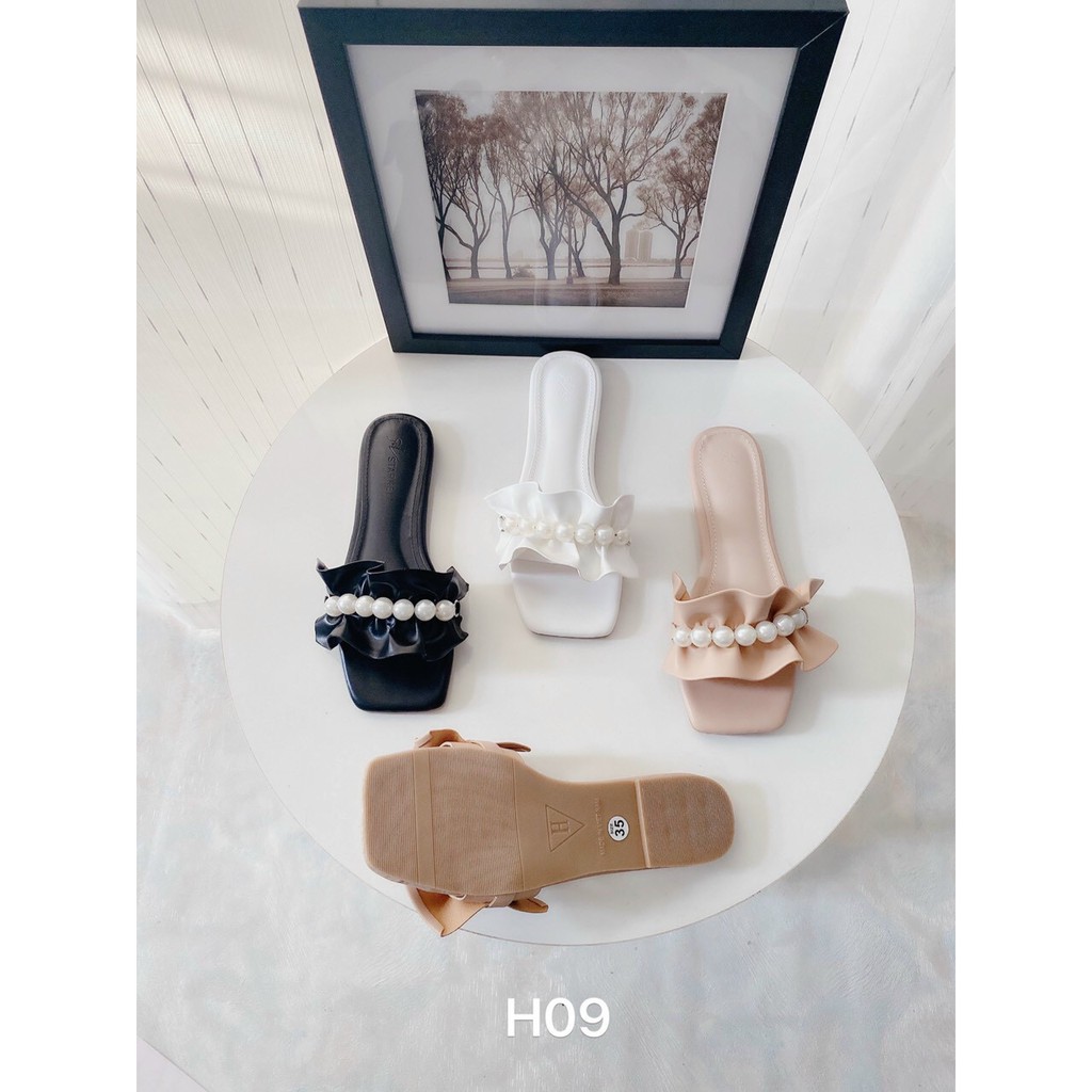 FREESHIP DÉP NỮ, DÉP THỜI TRANG NỮ XẾP BÈO NGỌC SIÊU XINH