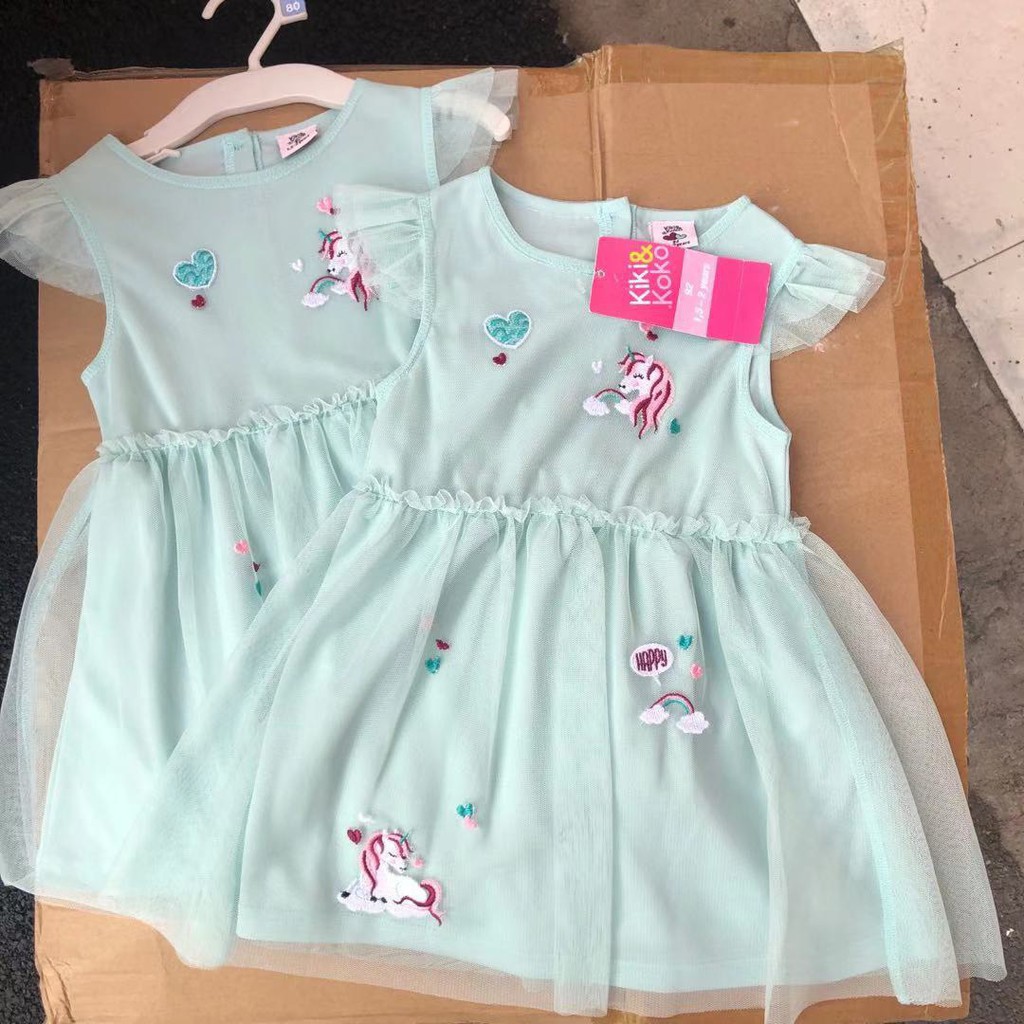🍧🍧🍧 Váy đầm ren xanh ngọc pastel, thêu hình Pony cho bé gái cực xinh 🥰