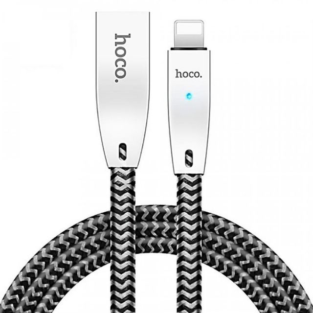 Dây Cáp Sạc IPtự ngắt khi đầy pin U11 Hoco Bảo vệ máy bạn tuyệt đối an toàn khỏi cháy nổ -Cáp dẹt Bọc Dù Chắc Chắn
