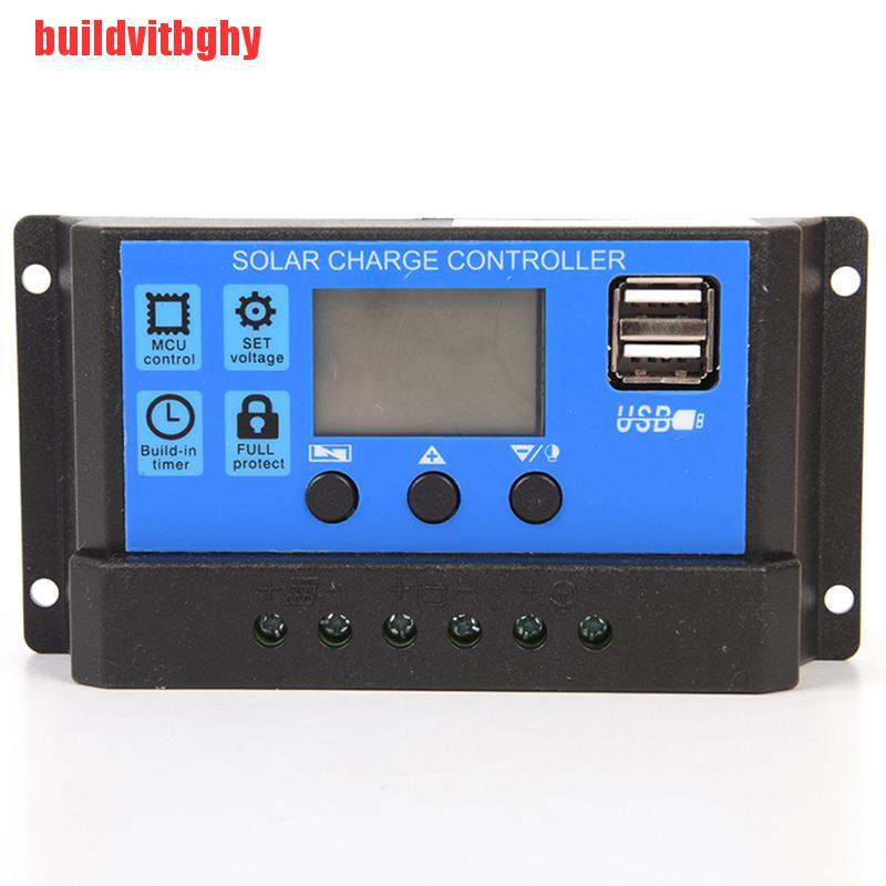 Bộ Điều Khiển Sạc Năng Lượng Mặt Trời 10a 12v / 24v Usb Lcd Ss Chất Lượng Cao