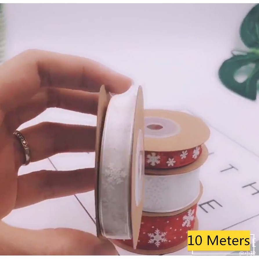 Cuộn dây ruy băng 10mm /25mm 10m trang trí giáng sinh